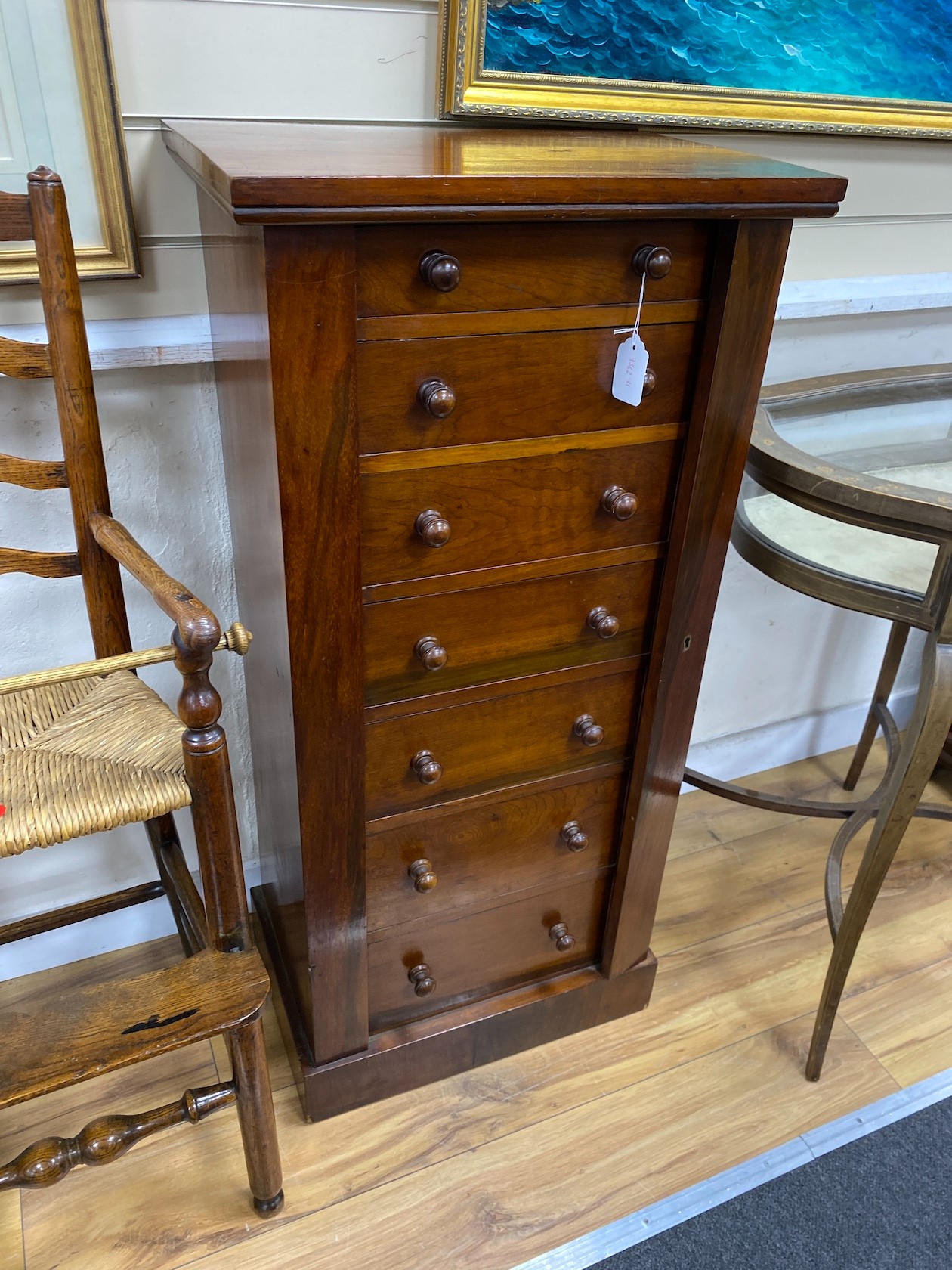 A Victorian mahogany Wellington chest, width 48cm, depth 35cm, height 103cm